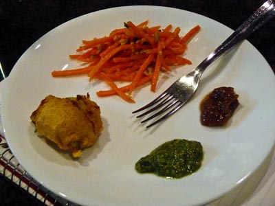 batata vada with carrot slaw