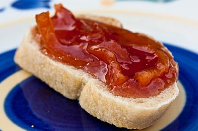 blood orange marmalade on bread