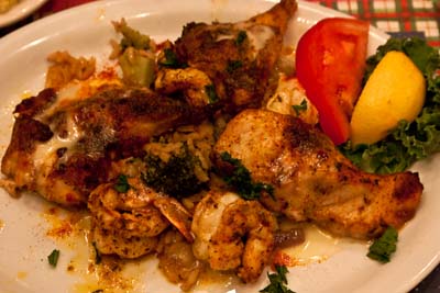 Blackened Grouper Throats and Shrimp