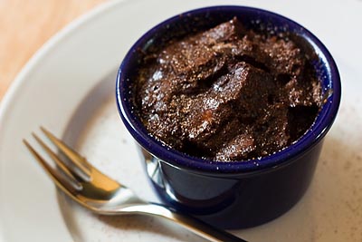 chocolate chile bread pudding with cinnamon sugar