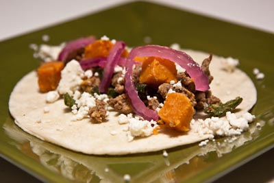 chorizo and sweet potato taco