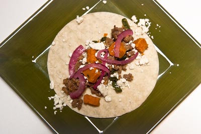 chorizo and sweet potato taco