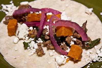 chorizo and sweet potato taco