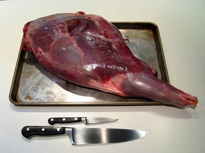 raw deer leg