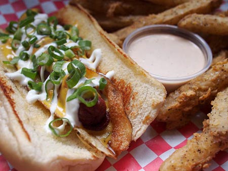 loaded baked potato hot dog