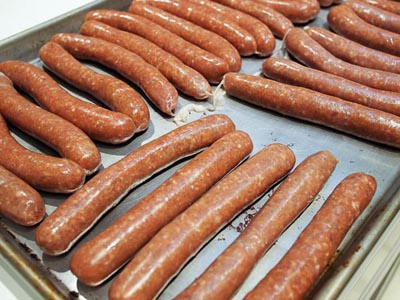 raw stuffed hot dogs