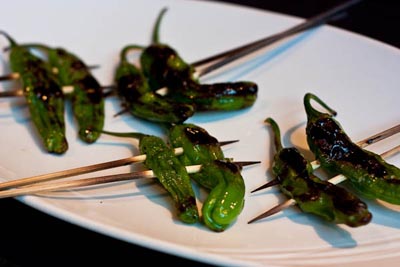 grilled shishito peppers