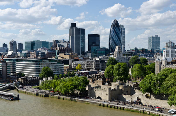View of the city from Tower Bridge