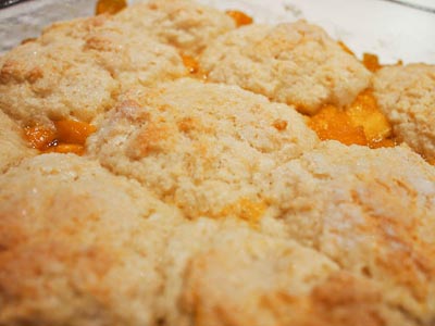 mango cobbler closeup