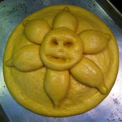 shaped but not baked pan de muertos