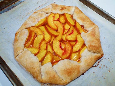 whole peach galette