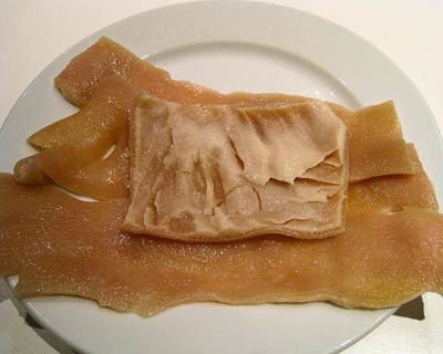 boiled pig skin