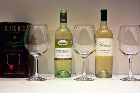 the three taste-tested wines
