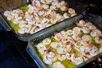 pans of scampi