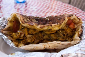 naan stuffed with chicken