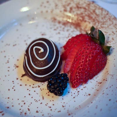 chocolate truffle with berries