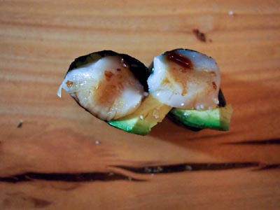 hotate - scallops and avocado