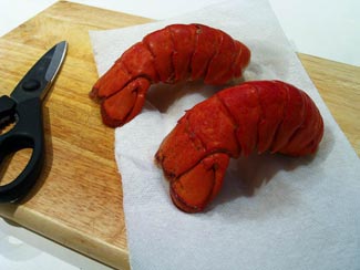cooked lobster tails